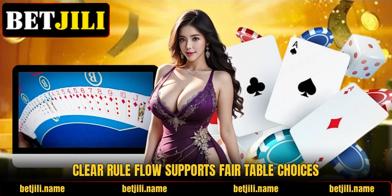 Clear rule flow supports fair table choices Clear rule flow supports fair table choices