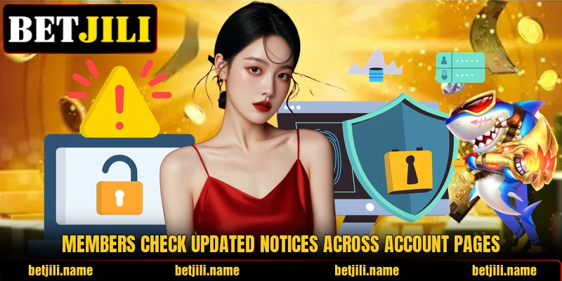 Members check updated notices across account pages