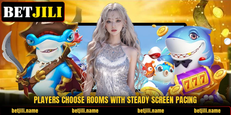 Players choose rooms with steady screen pacing