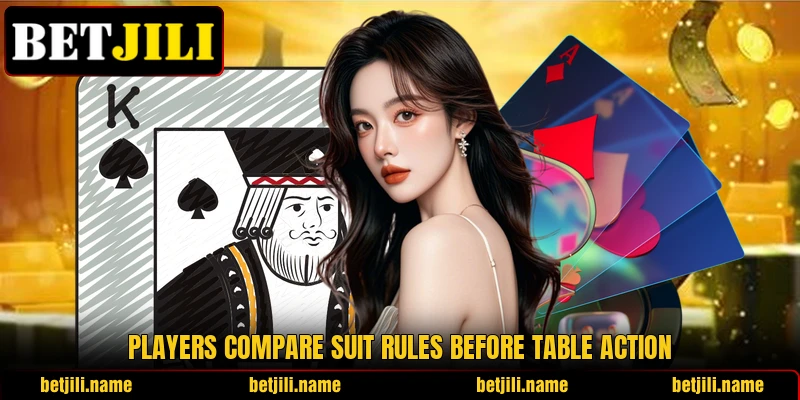 Players compare suit rules before table action