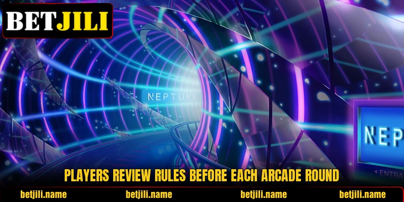 Players review rules before each arcade round