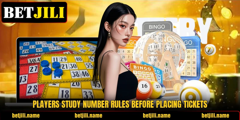 Players study number rules before placing tickets
