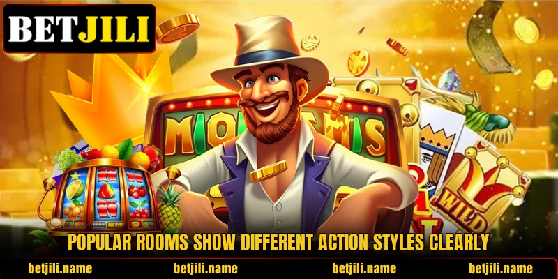 Popular rooms show different action styles clearly